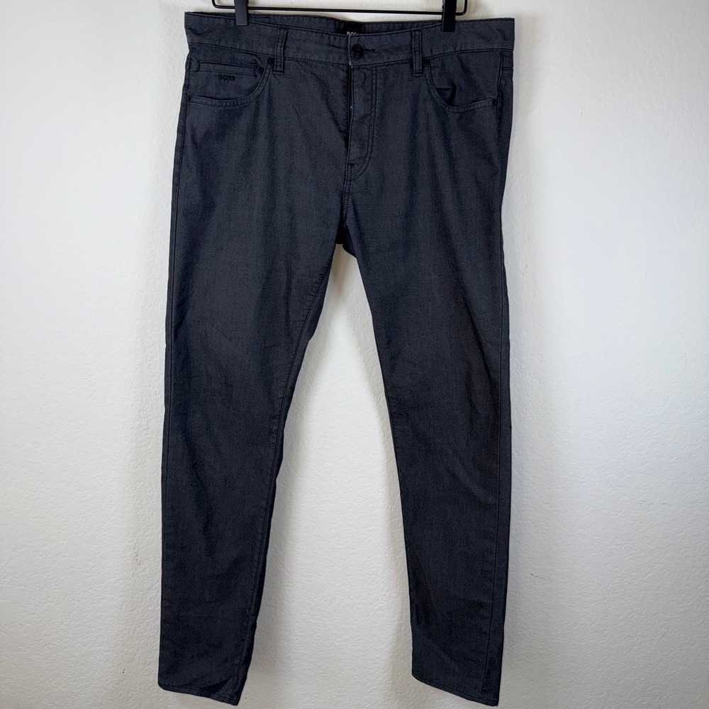 BOSS Hugo Boss Keith Tapered Fit Pants Mens 32 Gray Luxury Designer Casual